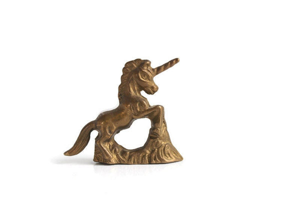 Vintage Small Brass Unicorn Figurine