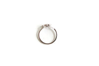 Vintage Size 6.5 Beige & Pink Rose with Silver Frame Midi Ring