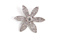 Vintage Silver & Rhinestone Flower Slide