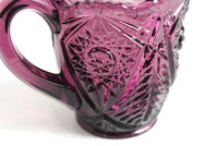 Vintage Large Amethyst Purple Pressed Glass Creamer