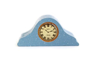 Vintage 1:12 Miniature Dollhouse Blue Mantel Clock