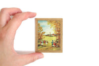 Vintage Petite Princess Dollhouse Miniature Gold Framed Painting