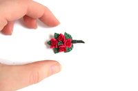 Vintage Bouquet of Red Roses Brooch