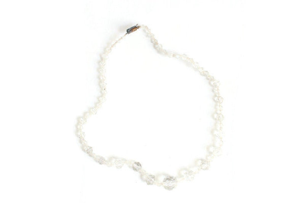 Vintage Clear Beaded Necklace