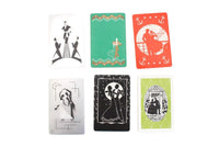 Vintage Set of 6 Silhouette-Themed Playing Cards
