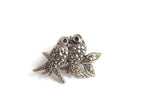 Vintage Silver Textured Lovebird Brooch