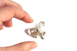 Vintage White & Gold Carousel Horse Brooch