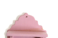 Vintage 1:12 Miniature Dollhouse Pink Wooden Wall Shelf, Wall Rack or Display Shelf