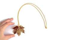 Vintage Gold Preserved Maple Leaf Necklace