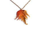 Vintage Red & Orange Preserved Maple Leaf Necklace