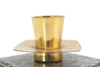 Vintage Brass & Paua Abalone Shell Candle Holder