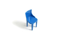 Vintage 1:12 Miniature Dollhouse Blue Plastic Dining Chair by Plasco