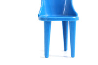 Vintage 1:12 Miniature Dollhouse Blue Plastic Dining Chair by Plasco
