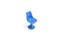 Vintage 1:12 Miniature Dollhouse Blue Plastic Mid-Century Style Chair
