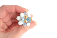 Blue & White Beaded Sweater Clips