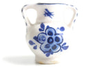 Vintage Miniature Dollhouse Blue Porcelain Delft Windmill Print Vase