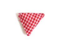 Vintage 1:12 Miniature Dollhouse Red & White Gingham Triangle-Shaped Throw Pillow