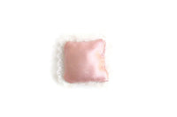 Artisan-Made Vintage 1:12 Miniature Dollhouse Pink Floral Lace Throw Pillow