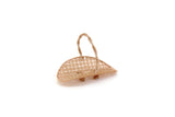 Vintage 1:12 Miniature Dollhouse Wicker Harvest or Gathering Basket