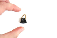 Vintage 1:12 Miniature Dollhouse Black & Gold Purse or Handbag