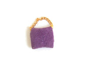 Vintage 1:12 Miniature Dollhouse Purple & Gold Purse or Handbag