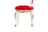 Vintage Petite Princess Dollhouse Miniature Red Velvet Dining Chair