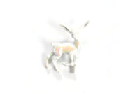 Vintage White Iridescent Deer Brooch
