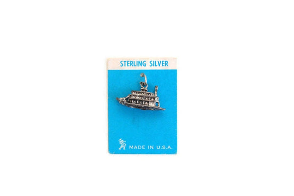 New Vintage Sterling Silver Riverboat Charm or Pendant