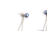 Vintage Honora Black Cultured Freshwater Pearl Convertible Earrings