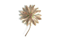 Vintage Green Enamel Daisy Flower Brooch