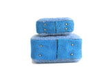Vintage 1:12 Miniature Dollhouse Blue Luggage or Suitcase Set