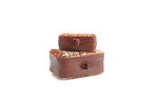 Vintage 1:12 Miniature Dollhouse Tweed Luggage or Suitcase Set