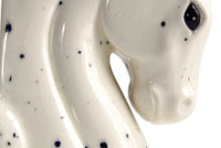 Vintage White Speckled Ceramic Horse Head Bookend