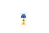 Vintage 1:12 Miniature Dollhouse Blue & Gold Brass Table Lamp