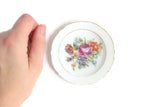 Vintage Pink Rose Flower Bouquet Porcelain Ring Dish or Trinket Dish