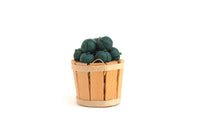 Vintage 1:12 Miniature Dollhouse Bushel Basket of Green Peppers