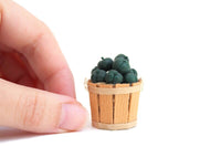 Vintage 1:12 Miniature Dollhouse Bushel Basket of Green Peppers