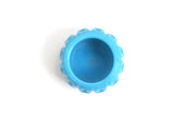 Vintage Round Turquoise Blue Glass Salt Cellar or Ring Dish