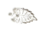 Vintage Clear Glass Leaf-Shaped Dish