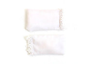 Vintage 1:12 Miniature Dollhouse Set of 2 White Bed Pillows