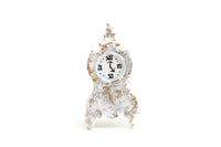 Vintage 1:12 Miniature Dollhouse White & Gold Mantel Clock
