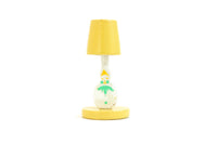 Vintage 1:12 Miniature Dollhouse Yellow & White Wooden Clown Table Lamp