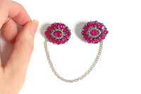 Pink Rhinestone Sweater Clips