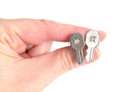 Vintage Silver Key-Shaped Cuff Links