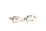 Vintage Silver Key-Shaped Cuff Links