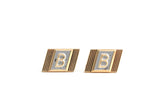 Vintage Gold & Silver Monogrammed Letter B Cuff Links