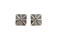 Vintage Square Silver Mid Century Cuff Links