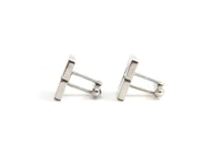 Vintage Square Silver Mid Century Cuff Links