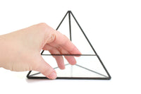Clear Glass Pyramid-Shaped Terrarium