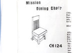 Vintage 1:12 Miniature Dollhouse Mission-Style Dining Chair Kit #CH124